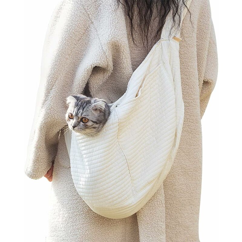 Dog And Cat Carrier Bag, Portable Hands-Free Pet Carrier With Wide And Breathable Shoulder Strap, Suitable For Small