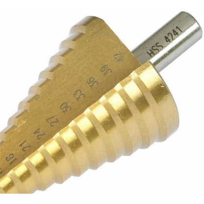 Step Cone Drill Bit - 4-42Mm - 14 Sizes - High Speed Steel ROund Shank Hole Cutter Tool - Image 4