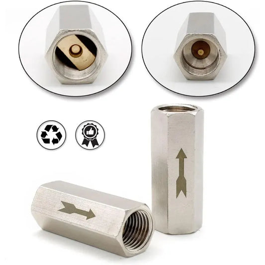 2 pcs 1/4" Check Valve Hexagonal Air Check Valve, One Way Check Valve, For Boiler Pressure Tank - Image 3