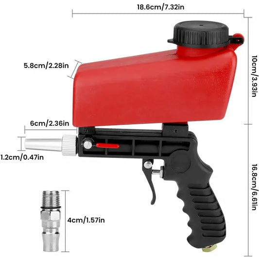 Sandblasting Gun, Portable Sandblaster Pneumatic Sandblaster, Pneumatic Sandblasting Gun With Hopper For Removing Paint - Image 2