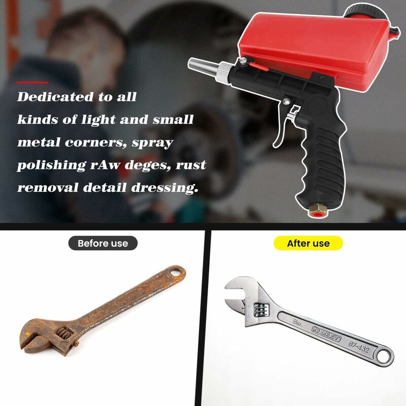 Sandblasting Gun, Portable Sandblaster Pneumatic Sandblaster, Pneumatic Sandblasting Gun With Hopper For Removing Paint - Image 3