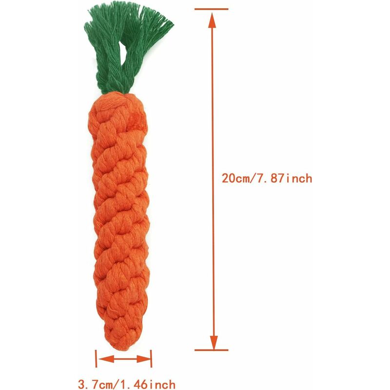 2 pcs Carrot Dog Chew Toys, Braided ROpe Dog Toy, Carrot Dog Toy, Durable Cotton Braided ROpe Chew Toys For Small - Image 4