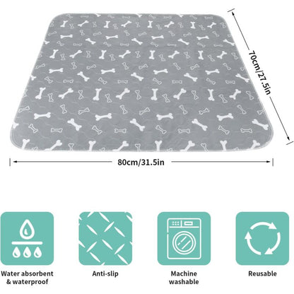 2 pcs 80 70Cm Ultra Absorbent Dog Training Mat, Non-Slip Washable Dog Mat, Reusable Puppy Training Mat For - Image 2