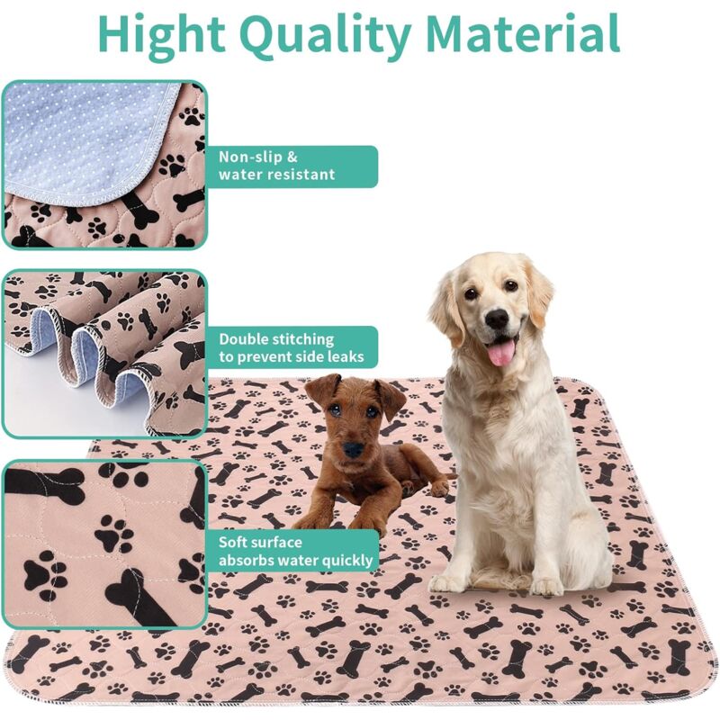 2 pcs 80 70Cm Ultra Absorbent Dog Training Mat, Non-Slip Washable Dog Mat, Reusable Puppy Training Mat For - Image 3