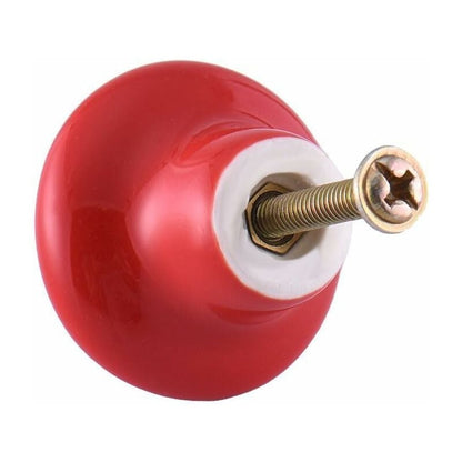 Red Ceramic Drawer Pulls And Knobs Furniture Handle Door Knob For Kids ROom Pack Of 10 (Comes With Screws) - Image 3