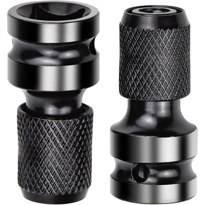 2 pcs Socket Adapters 1/2" Square Drive To 1/4" Impact Wrench Adapter Quick Release Converter For Impact Ratchet Wrench