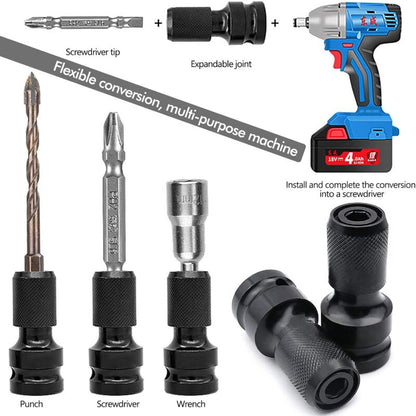 2 pcs Socket Adapters 1/2" Square Drive To 1/4" Impact Wrench Adapter Quick Release Converter For Impact Ratchet Wrench - Image 4