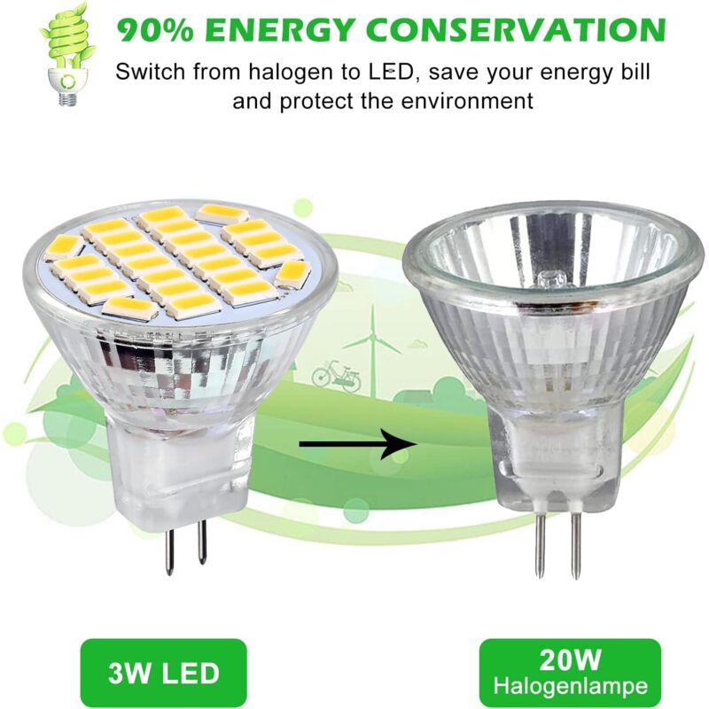 Mr11 Gu4 LED 3W Positive White Light 6500K, Non-Dimmable, Gu4 LED Spot Bulbs, 25-35W Halogen Equivalent, 350Lm, Ac/Dc - Image 4
