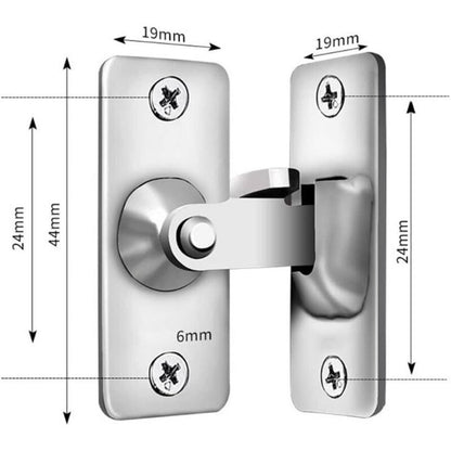 90 Degree Right Angle Stainless Steel Door Lock, Used For Wooden Fences, Doors And Windows, Sliding Doors (Silver) - Image 2