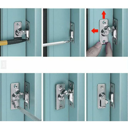 90 Degree Right Angle Stainless Steel Door Lock, Used For Wooden Fences, Doors And Windows, Sliding Doors (Silver) - Image 4