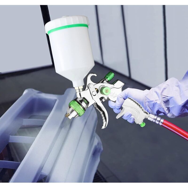 Hvlp Professional Paint Spray Gun 600Cc With 3 Nozzles 1.4Mm 1.7Mm 2.0Mm, Hvlp Gravity Feed Air Spray Gun Car Furniture - Image 2