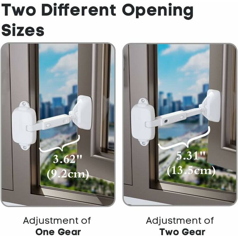 Child Safety Window Limiter For Baby Safety Window Locks, Window Safety Locks For Toddlers And Pets (White) - Image 2