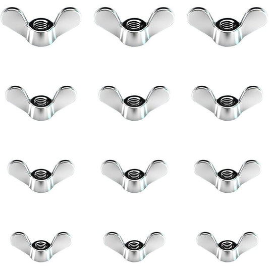 12 pcs Bright Zinc Wing Nuts Wing Nuts In Size M4 M5 M6 M8 Assortment Wing Bolts For Diy Tools Silver Clamping Bolt For