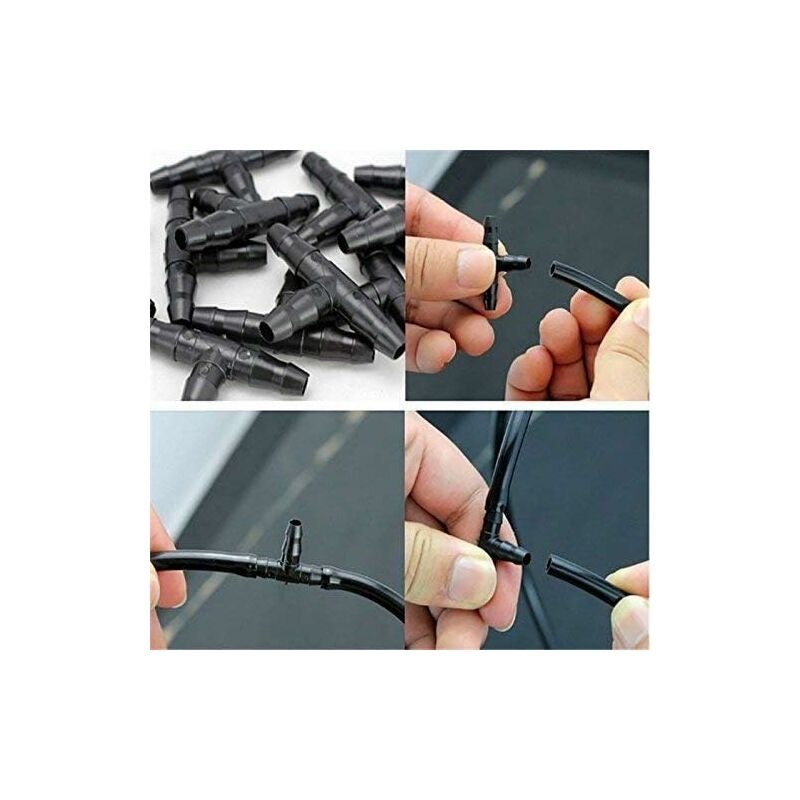100 pcs Barbed Connectors Drip Irrigation,4/7Mm Universal Barbed Tee Hose,Suitable For 4/7Mm Drip Hose Watering Garden - Image 2