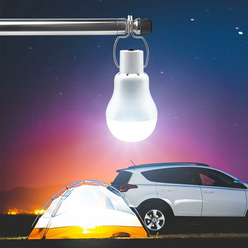 Portable Solar Light LED Bulb Solar Powered With Solar Panel For Garden, Patio, Indoor, Outdoor, Hiking, Camping, Tent, - Image 4
