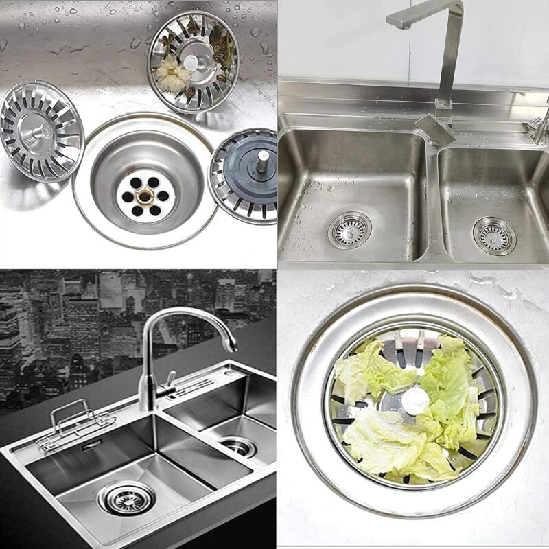 Kitchen Sink Filter, Sink Stopper, Stainless Steel Sink Filter, Stainless Steel Sink Stopper, Compatible With Most - Image 3