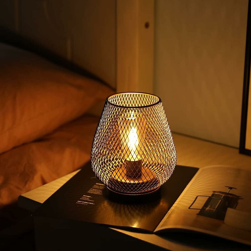 LED Lantern Metal Cage Battery Powered With LED Ideal For Weddings, Parties, Patio Events, Indoor And Outdoor Use - Image 2
