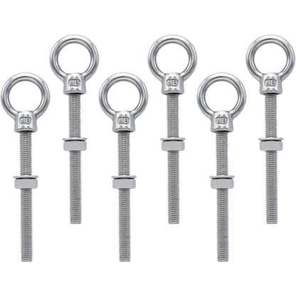 Eye Bolts M8 X 80Mm Stainless Steel Metric Thread M8 Eye Bolts For Fixing And Hanging, 6 pcs
