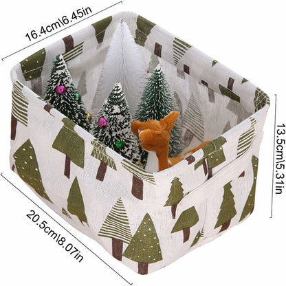 10 Pack Small Foldable Linen Fabric Storage Basket With Handles And Water Repellent Lining, For Shelves And Desk, Toys, - Image 2