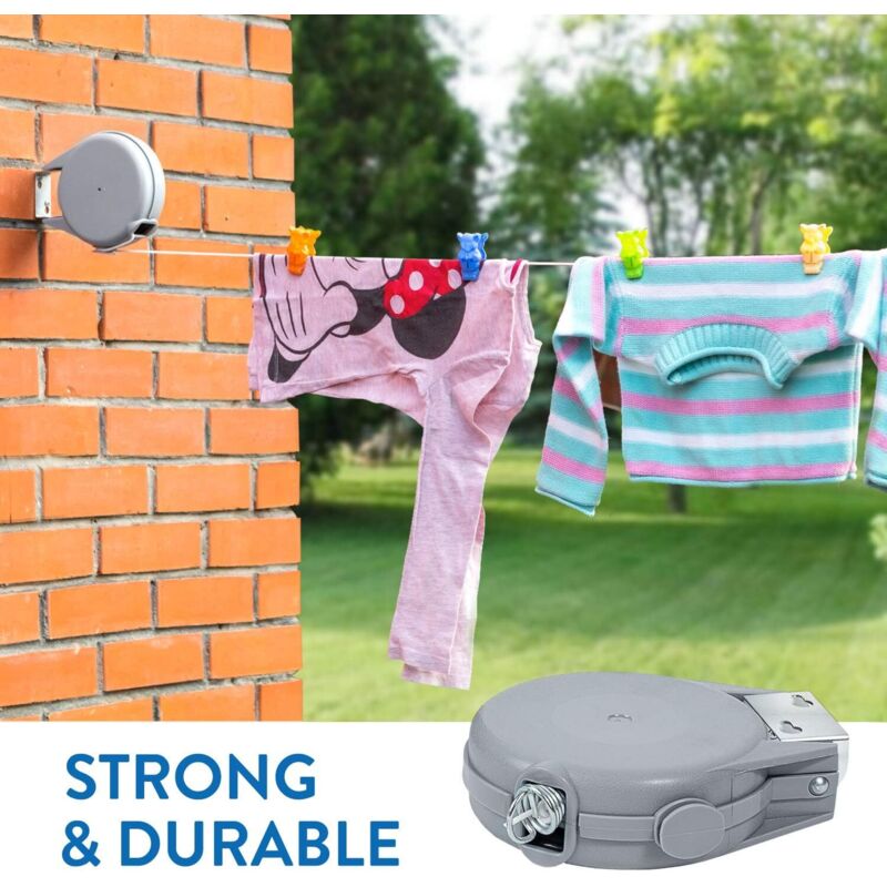 Long, 12M Retractable Clothes Line, Heavy Duty Clothes Dryer, Automatic Retractable Mechanism, Easy Wall Installation, - Image 2