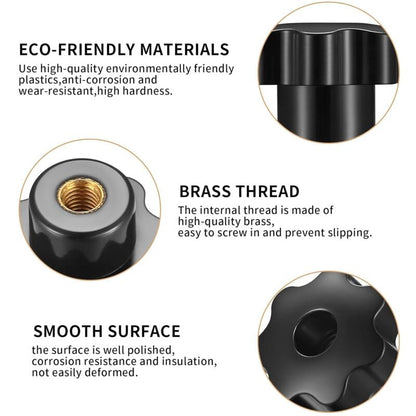 14 pcs M8 Knurled Thread Clamping Knob, Star Knobs Handle Internal Thread For Mechanical Devices, Instruments - Image 3