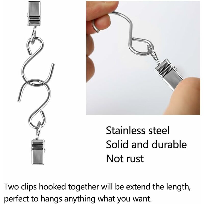 25 pcs Metal Curtain Hooks Hanging Clips For Curtain Party String Lights Outdoor Activity Wire Home Decoration - Image 2