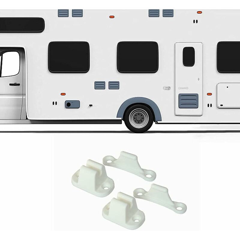 2X T-Shaped Door Retainer Kit Stop Retaining Plastic Hook Holder Compatible Door Latch Bracket For Rv Trailer Camper - Image 3
