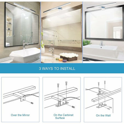 Bathroom Mirror Light 30Cm LED 6W 230 Volt Bathroom Mirror Light 6000K Full Aluminum 3In1 Bathroom Mirror Light - Image 3