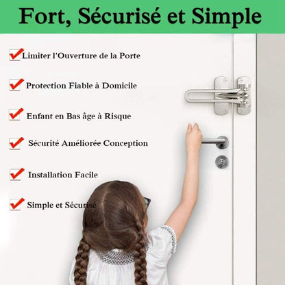 2Pack Security Door Lock Steel Window Guard Lock Entry Door Without Chain Lock Latch For Window Door - Image 2