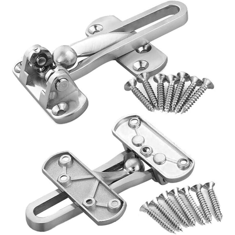 2Pack Security Door Lock Steel Window Guard Lock Entry Door Without Chain Lock Latch For Window Door - Image 4