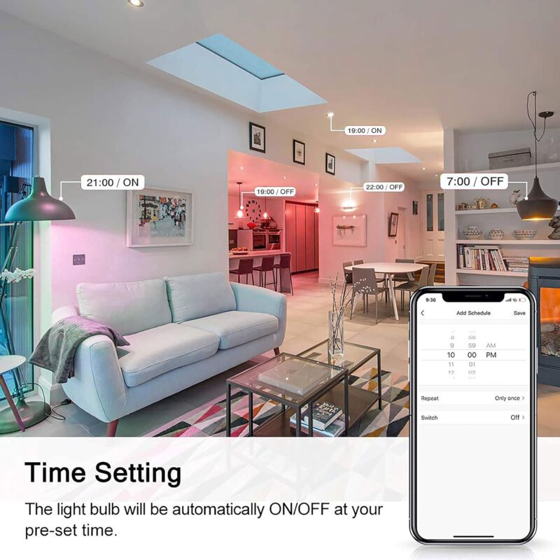 [Pack Of 4] Gu10 5W LED Bulb, Gu10 Alexa, Rgbw 3000K-6500K, [App Control] [Voice Control], Compatible With Google Home, - Image 3