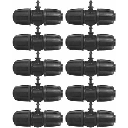 16Mm To 4/7 Garden Lock Barbed Tee Connectors, 10 pcs/Set Connectors For Pe Hose Garden Irrigation System