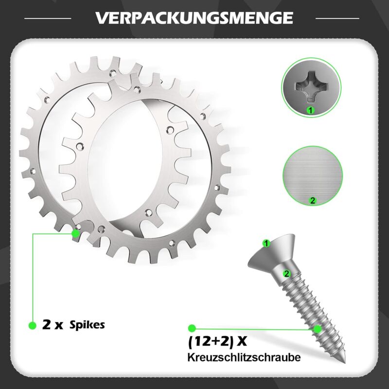 2 X Premium Stainless Steel Studs For Worx S/Model,2X Stainless Steel Screw-In Spikes Traction Enhancer,RObotic Lawn - Image 3