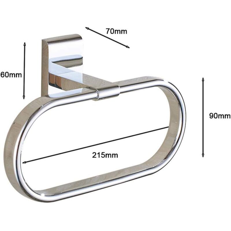 Oval Towel Ring Solid Brass Polished Chrome Elegant Wall Mount-Sunny - Image 2