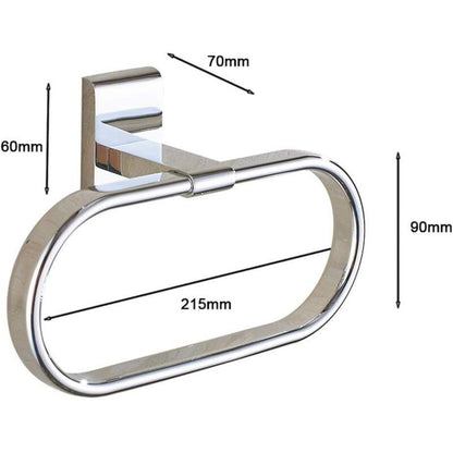 Oval Towel Ring Solid Brass Polished Chrome Elegant Wall Mount-Sunny - Image 2