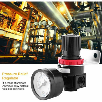 1 pcs Air Pressure Regulator Ar2000 G1/4 Pneumatic Control Compressor With Gauge - Image 3