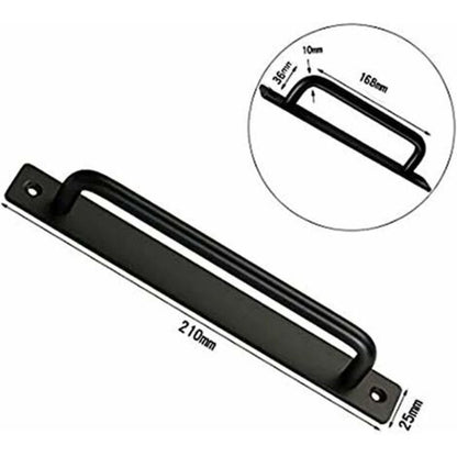 2 pcs Heavy Duty Barn Door Handle, Steel Sliding Door Pull Handle, Black Cast Iron Door Handle, Interior Exterior Door - Image 2