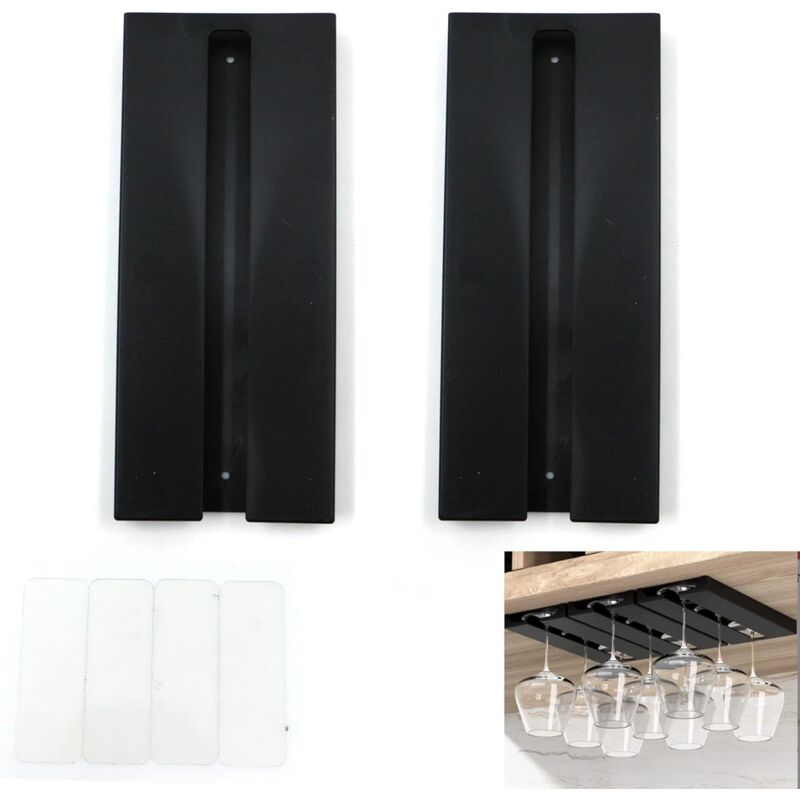 Hanging Wine Glass Holder - No Drilling Required, Large Capacity, Hanging Stemware Rack, For Bar Kitchen, 25.3 11 2Cm - Image 2