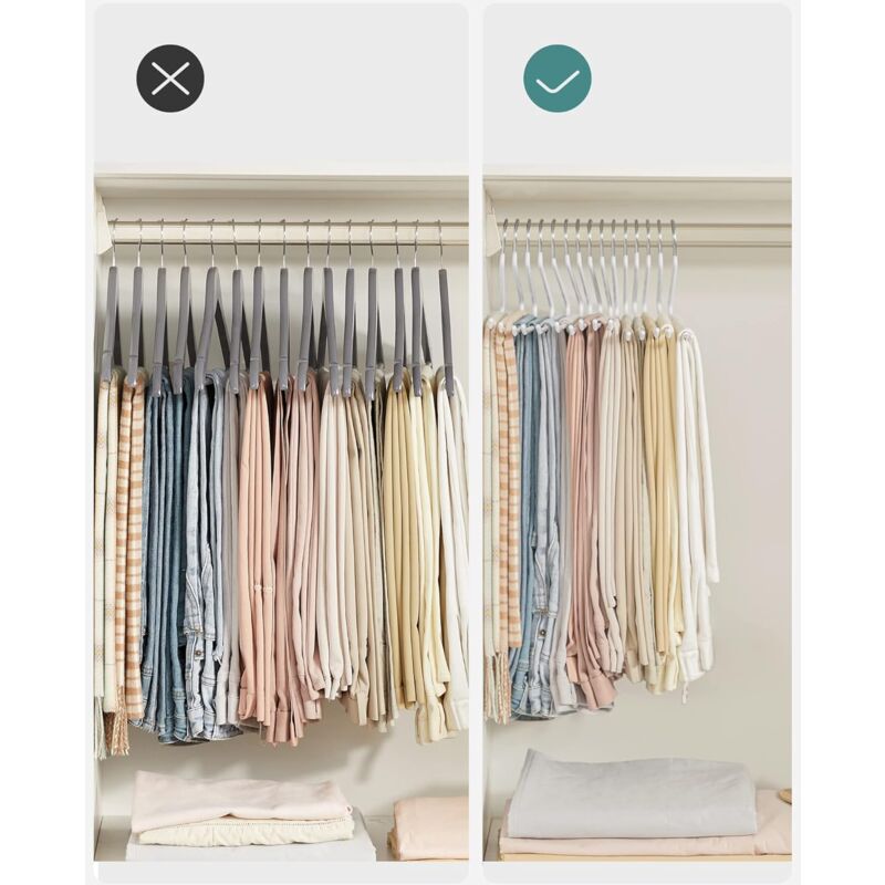 20 Pack Metal Trouser Hangers, Open End Hanger, Non-Slip Coating, Space Saving, 35Cm Length, White - Image 2