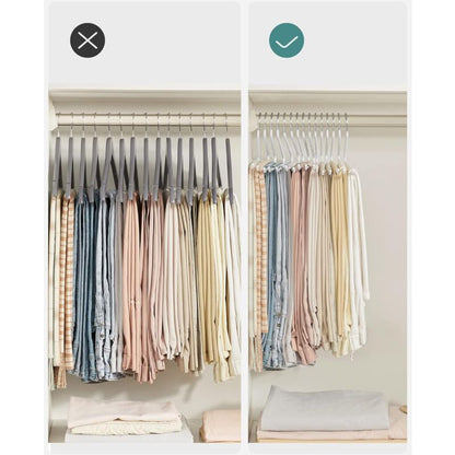 20 Pack Metal Trouser Hangers, Open End Hanger, Non-Slip Coating, Space Saving, 35Cm Length, White - Image 2