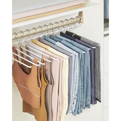 20 Pack Metal Trouser Hangers, Open End Hanger, Non-Slip Coating, Space Saving, 35Cm Length, White - Image 4