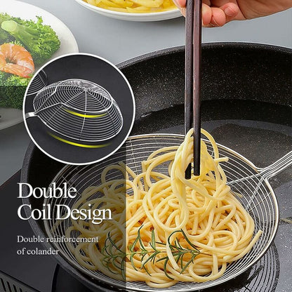 Stainless Steel Skimmer With Handle For Frying And Serving Food, Pasta, Spaghetti, Noodles (Diameter: 20Cm Total - Image 4