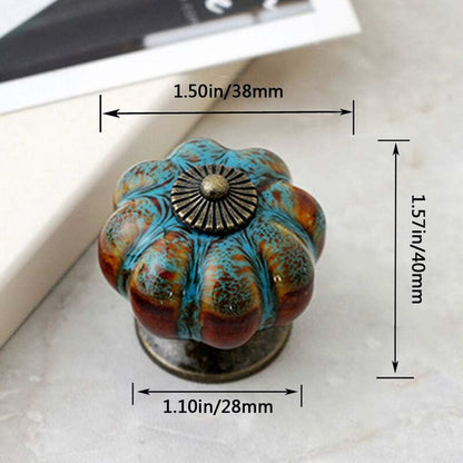 6 pcs Ceramic Glazed Door Handles For Cabinets, Bathrooms, Wardrobes, Drawers (Blue) - Image 2