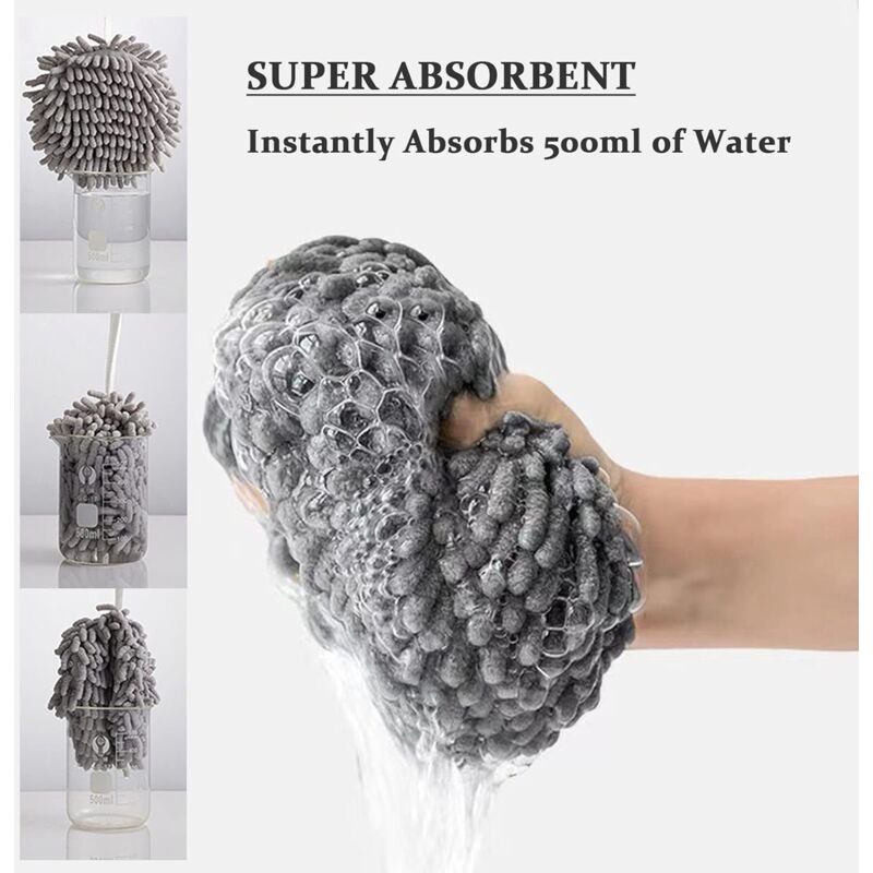 2 Pieces Hand Towels Bath Towels Kitchen Hand Towels Plush Absorbent Towels Hanging Hand Towel Terry Hand Towel Quick - Image 3