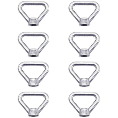Lifting Eye Nut 8 pcs M8 Ring Nut Screw Nut Silver 304 Stainless Steel Triangle Ring Nut Lifting Ring Eye Nut Fastener