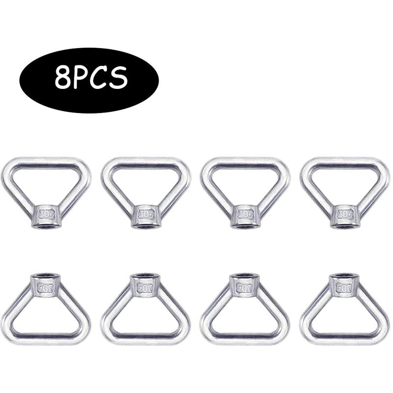 Lifting Eye Nut 8 pcs M8 Ring Nut Screw Nut Silver 304 Stainless Steel Triangle Ring Nut Lifting Ring Eye Nut Fastener - Image 3