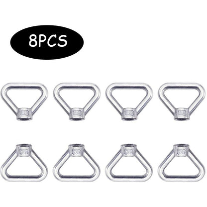 Lifting Eye Nut 8 pcs M8 Ring Nut Screw Nut Silver 304 Stainless Steel Triangle Ring Nut Lifting Ring Eye Nut Fastener - Image 3
