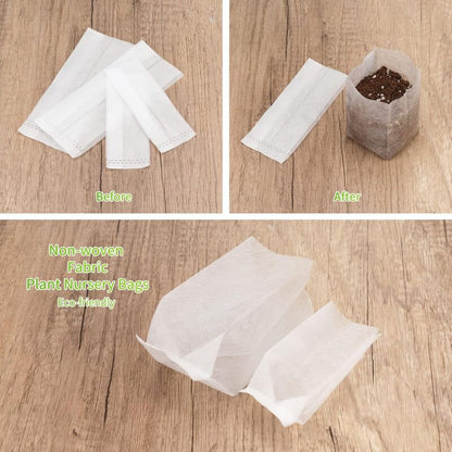 200 pcs Biodegradable Non-Woven Fabric Plant Grow Bags Seedling Grow Bags (14 X 16Cm + 10 X 12Cm) - Image 3