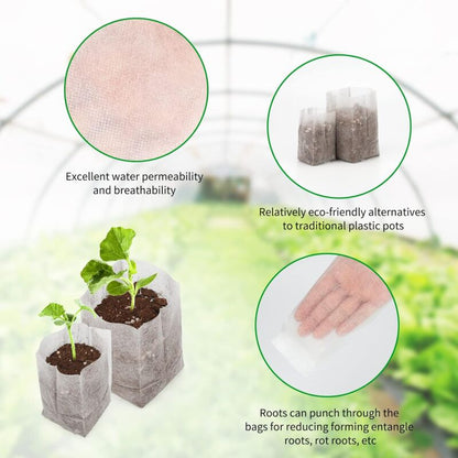 200 pcs Biodegradable Non-Woven Fabric Plant Grow Bags Seedling Grow Bags (14 X 16Cm + 10 X 12Cm) - Image 4