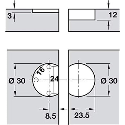 90 Degree Flap Hinge 30Mm For Lid Furniture Hinges Folding Door Hardware Miter Hinge For Kitchen Cupboard Doors - Image 2